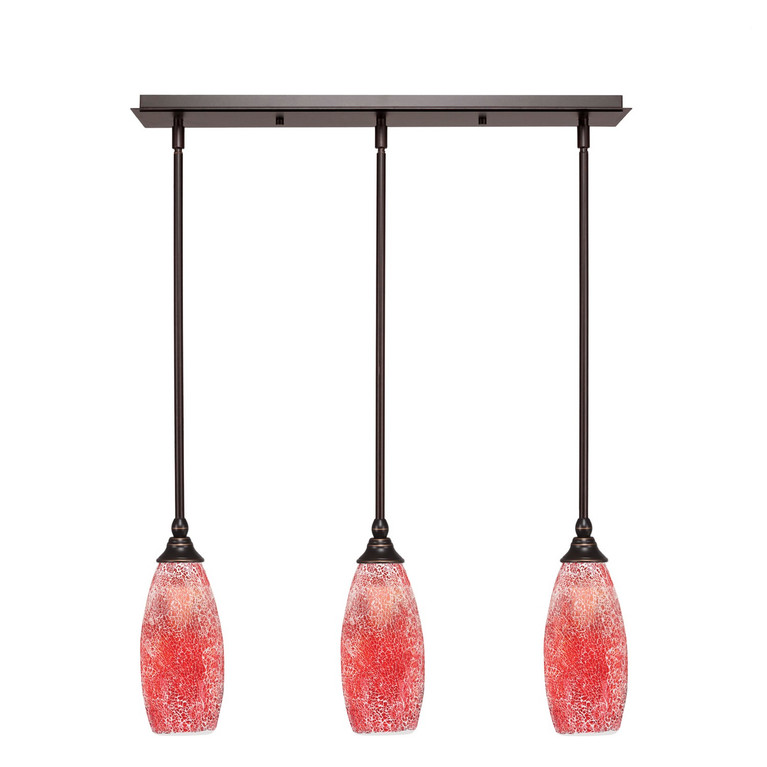 Toltec Lighting - 25-DG-5066 - Three Light Linear Pendalier - Any - Dark Granite