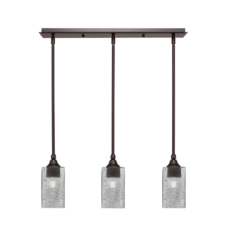 Toltec Lighting - 25-DG-542 - Three Light Linear Pendalier - Stem - Dark Granite