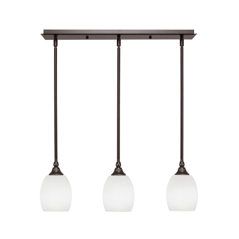 Toltec Lighting - 25-DG-615 - Three Light Linear Pendalier - Any - Dark Granite