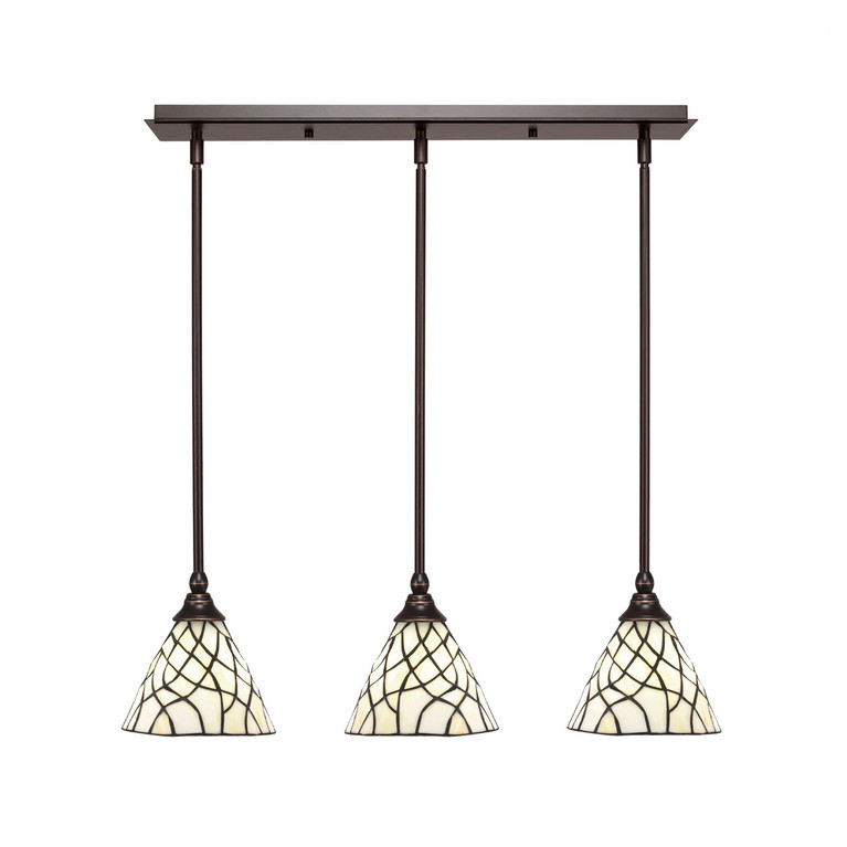 Toltec Lighting - 25-DG-9115 - Three Light Linear Pendalier - Any - Dark Granite