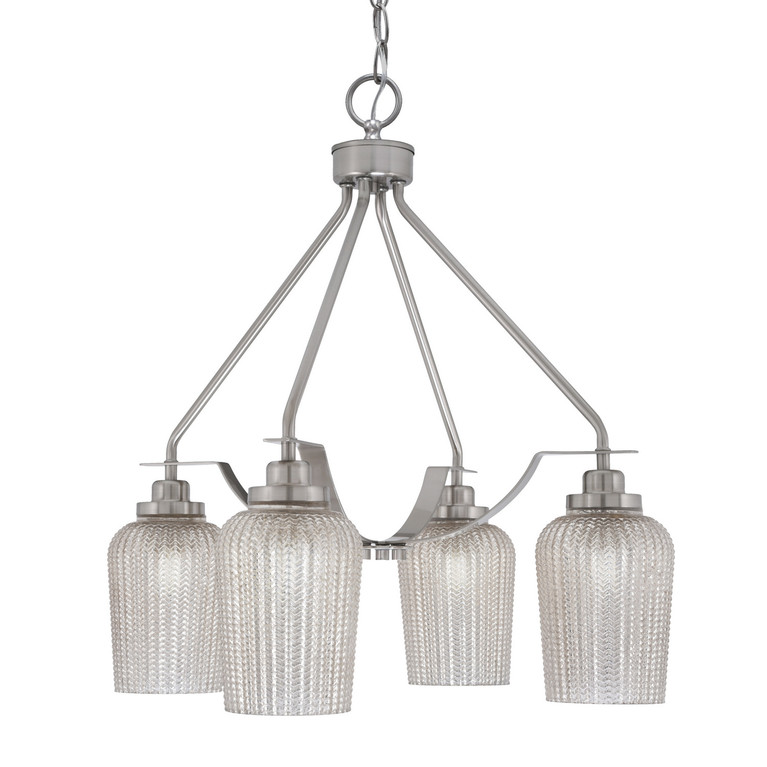 Toltec Lighting - 2604-BN-4253 - Four Light Chandelier - Odyssey - Brushed Nickel