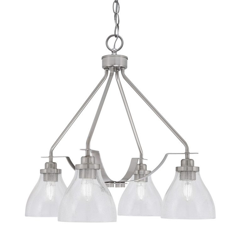 Toltec Lighting - 2604-BN-4760 - Four Light Chandelier - Odyssey - Brushed Nickel
