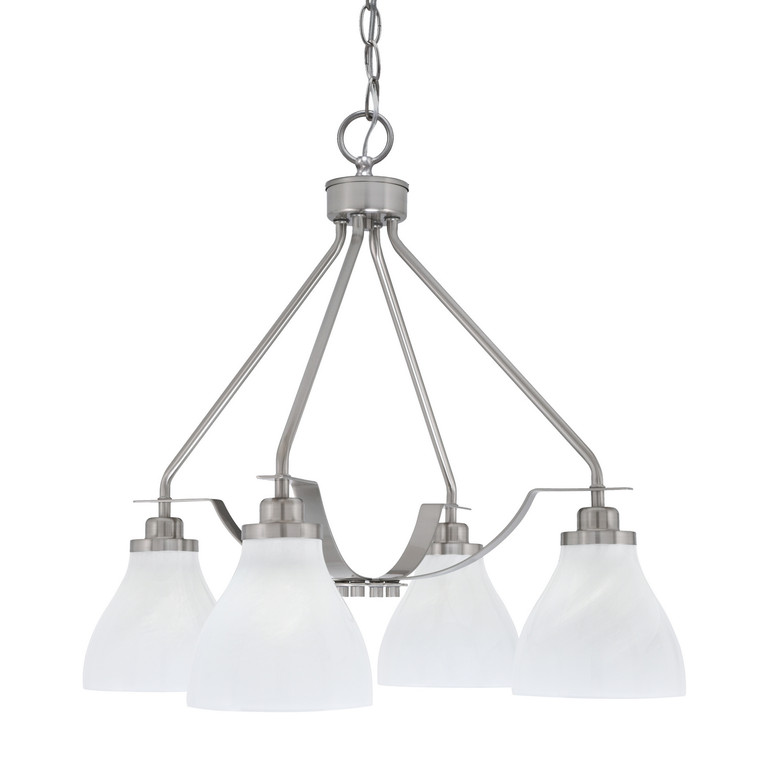 Toltec Lighting - 2604-BN-4761 - Four Light Chandelier - Odyssey - Brushed Nickel