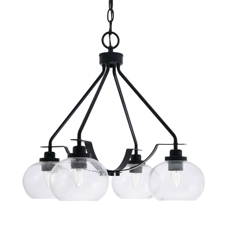 Toltec Lighting - 2604-MB-202 - Four Light Chandelier - Odyssey - Matte Black