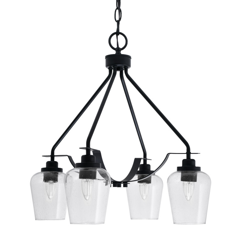Toltec Lighting - 2604-MB-210 - Four Light Chandelier - Odyssey - Matte Black