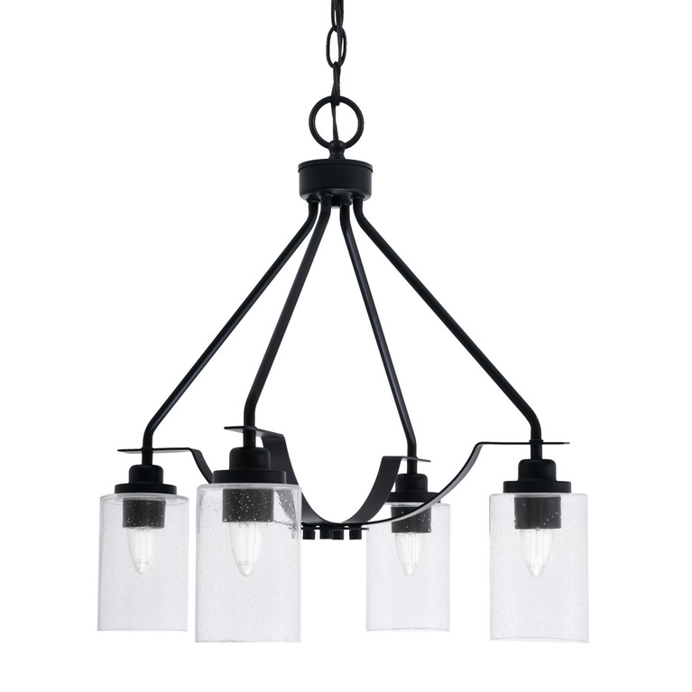 Toltec Lighting - 2604-MB-300 - Four Light Chandelier - Odyssey - Matte Black