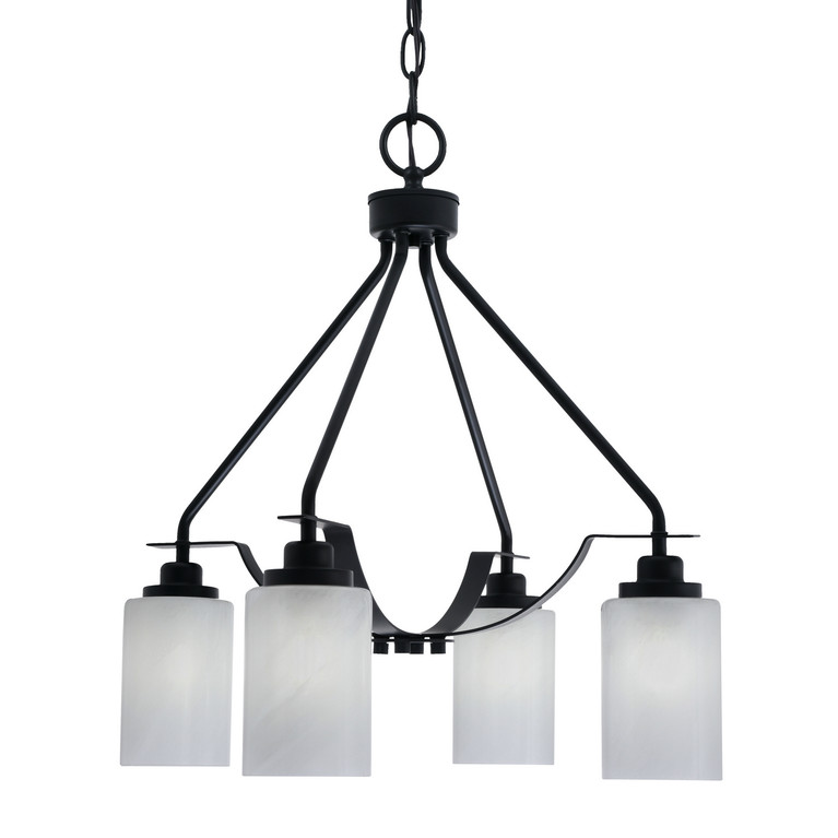 Toltec Lighting - 2604-MB-3001 - Four Light Chandelier - Odyssey - Matte Black