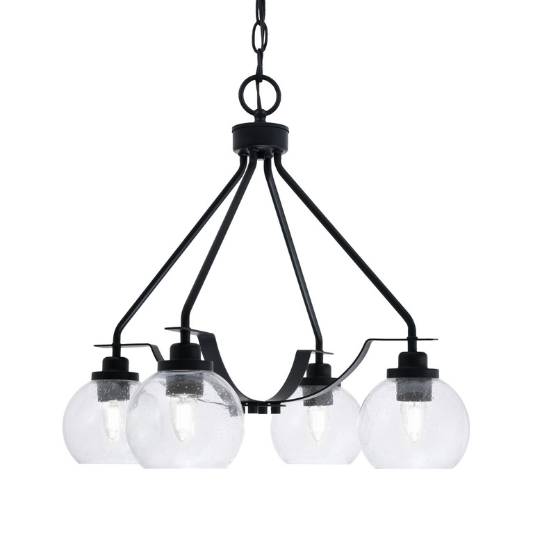 Toltec Lighting - 2604-MB-4100 - Four Light Chandelier - Odyssey - Matte Black