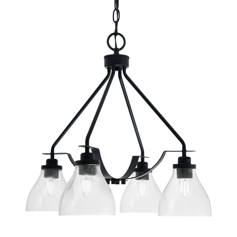 Toltec Lighting - 2604-MB-4760 - Four Light Chandelier - Odyssey - Matte Black
