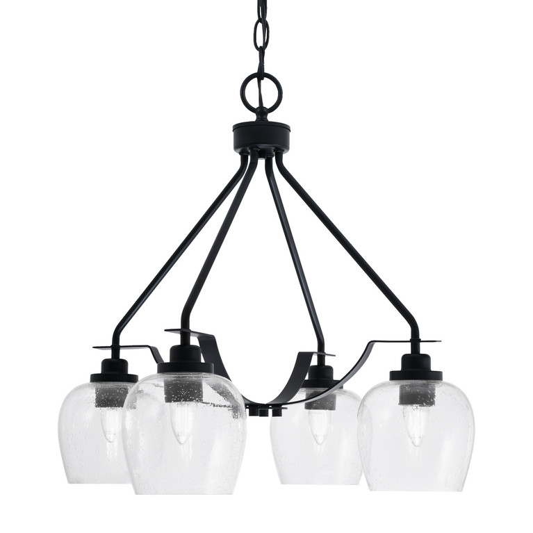 Toltec Lighting - 2604-MB-4810 - Four Light Chandelier - Odyssey - Matte Black
