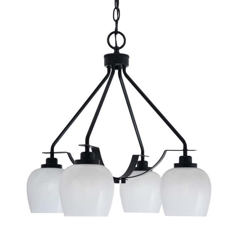 Toltec Lighting - 2604-MB-4811 - Four Light Chandelier - Odyssey - Matte Black