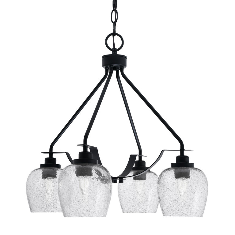 Toltec Lighting - 2604-MB-4812 - Four Light Chandelier - Odyssey - Matte Black