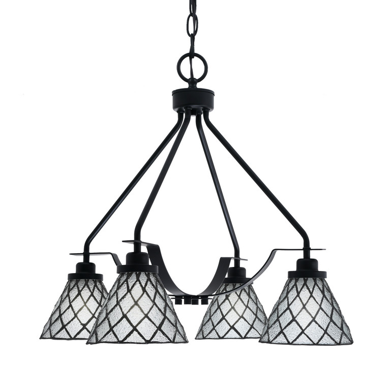 Toltec Lighting - 2604-MB-9185 - Four Light Chandelier - Odyssey - Matte Black