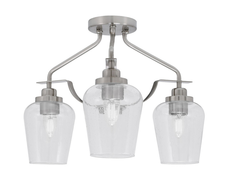 Toltec Lighting - 2607-BN-210 - Three Light Semi-Flush Mount - Odyssey - Brushed Nickel