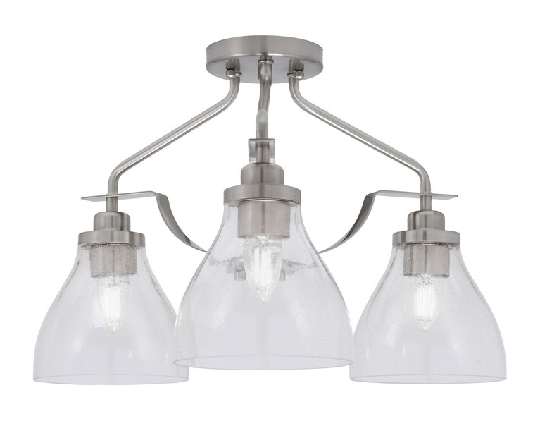 Toltec Lighting - 2607-BN-4760 - Three Light Semi-Flush Mount - Odyssey - Brushed Nickel