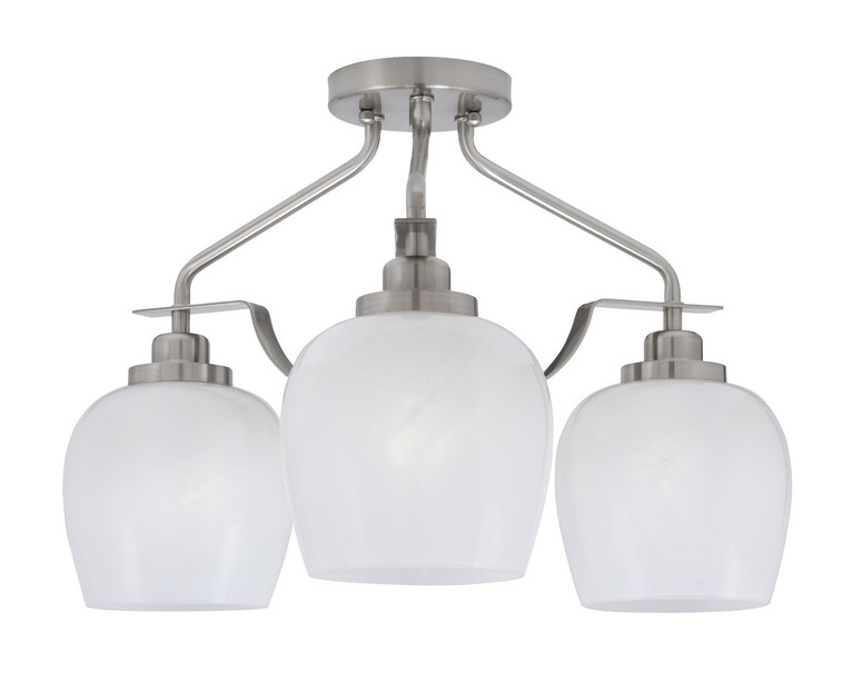 Toltec Lighting - 2607-BN-4811 - Three Light Semi-Flush Mount - Odyssey - Brushed Nickel