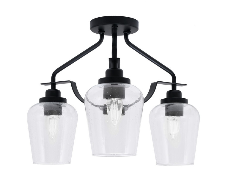 Toltec Lighting - 2607-MB-210 - Three Light Semi-Flush Mount - Odyssey - Matte Black
