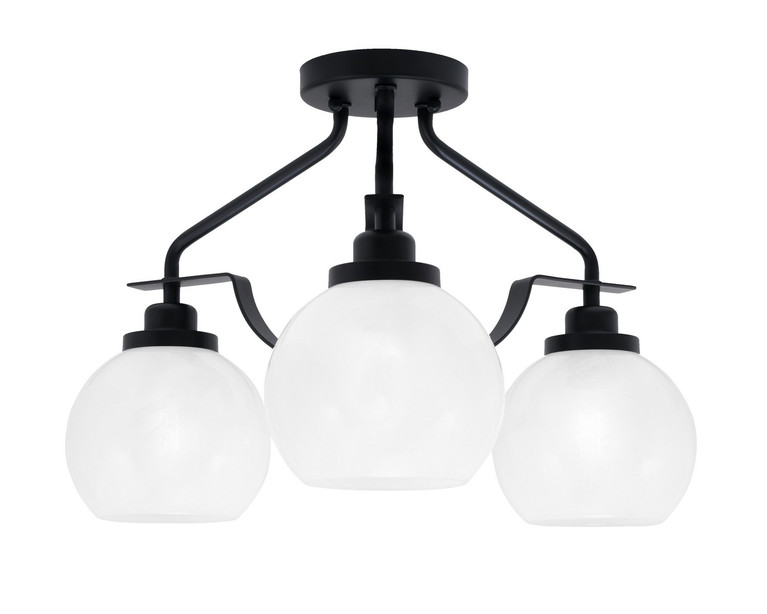 Toltec Lighting - 2607-MB-4101 - Three Light Semi-Flush Mount - Odyssey - Matte Black
