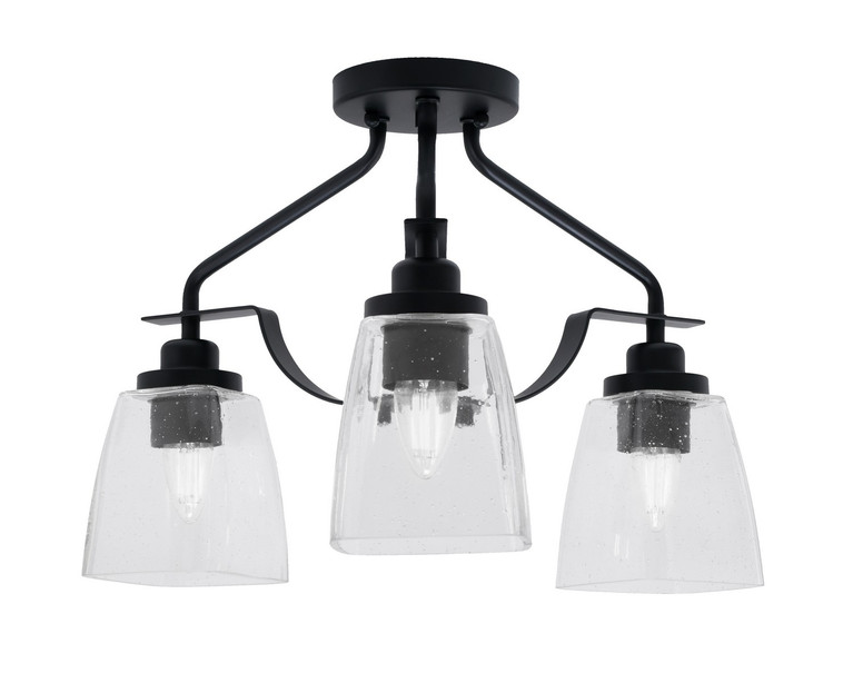 Toltec Lighting - 2607-MB-461 - Three Light Semi-Flush Mount - Odyssey - Matte Black