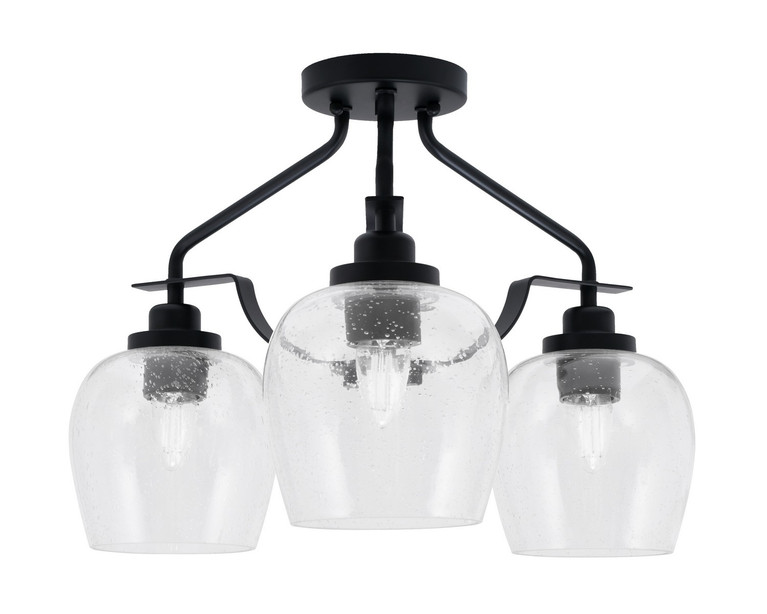 Toltec Lighting - 2607-MB-4810 - Three Light Semi-Flush Mount - Odyssey - Matte Black