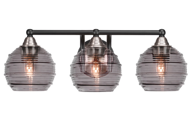 Toltec Lighting - 3423-MBBN-5112 - Three Light Bath Bar - Paramount - Matte Black & Brushed Nickel