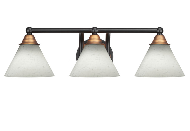 Toltec Lighting - 3423-MBBR-312 - Three Light Bath Bar - Paramount - Matte Black & Brass