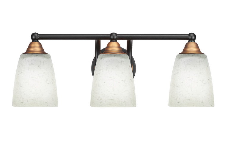 Toltec Lighting - 3423-MBBR-460 - Three Light Bath Bar - Paramount - Matte Black & Brass
