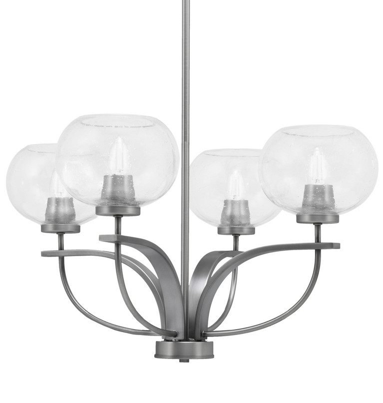 Toltec Lighting - 3904-GP-202 - Four Light Chandelier - Cavella - Graphite