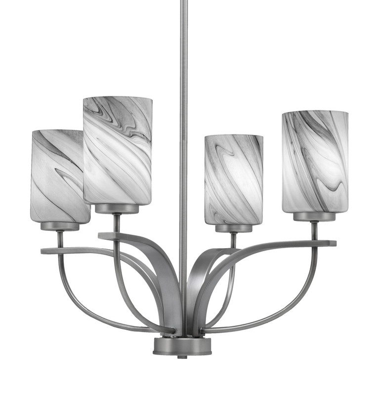 Toltec Lighting - 3904-GP-3009 - Four Light Chandelier - Cavella - Graphite