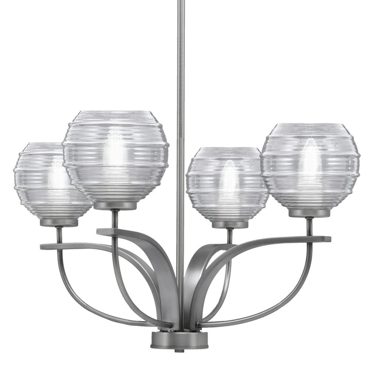 Toltec Lighting - 3904-GP-5110 - Four Light Chandelier - Cavella - Graphite