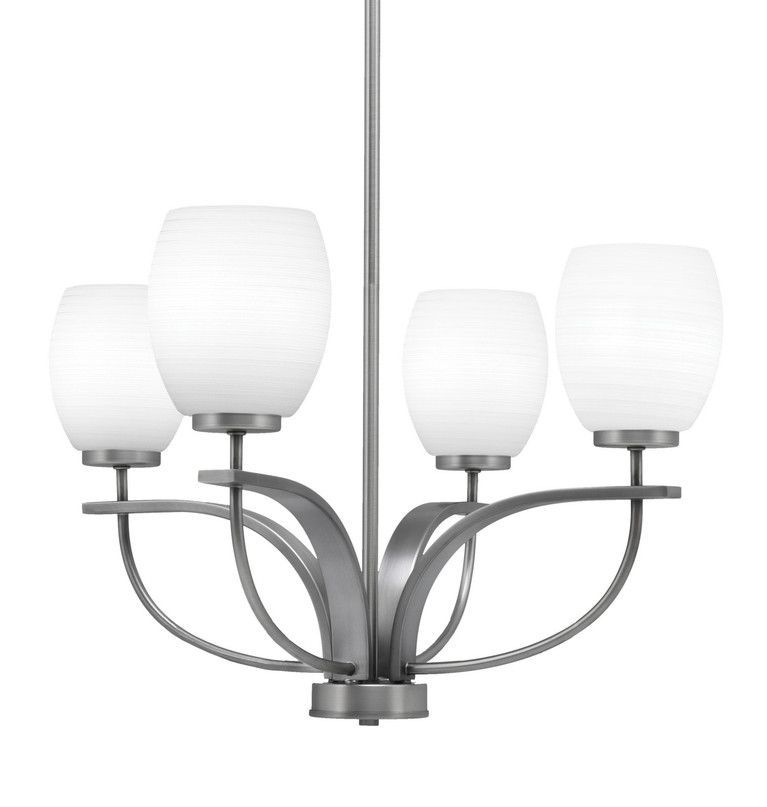 Toltec Lighting - 3904-GP-615 - Four Light Chandelier - Cavella - Graphite