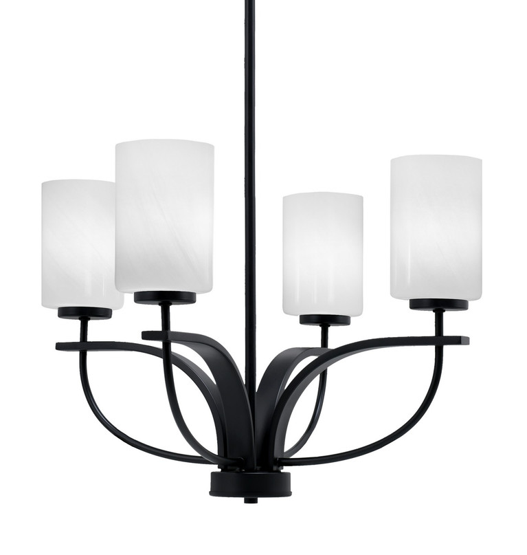 Toltec Lighting - 3904-MB-3001 - Four Light Chandelier - Cavella - Matte Black