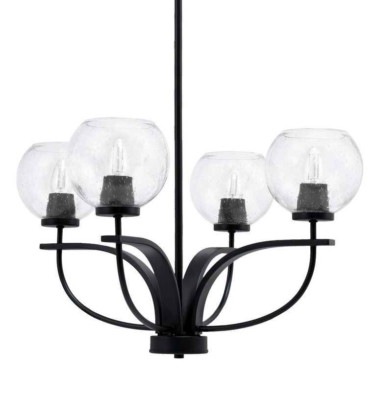 Toltec Lighting - 3904-MB-4100 - Four Light Chandelier - Cavella - Matte Black