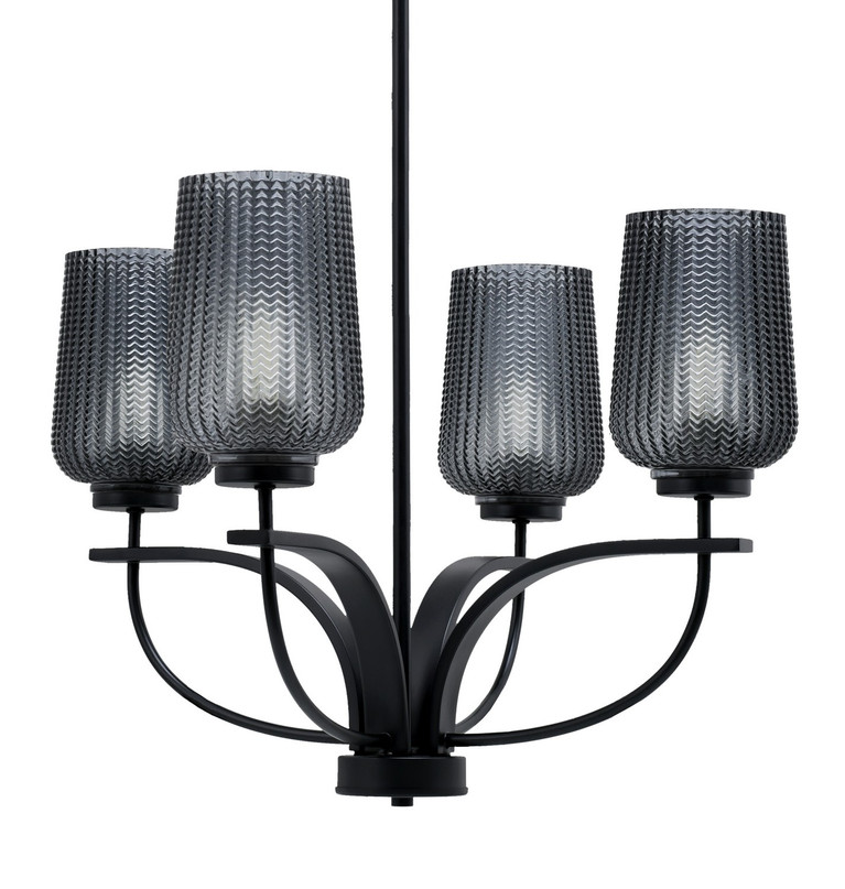 Toltec Lighting - 3904-MB-4252 - Four Light Chandelier - Cavella - Matte Black