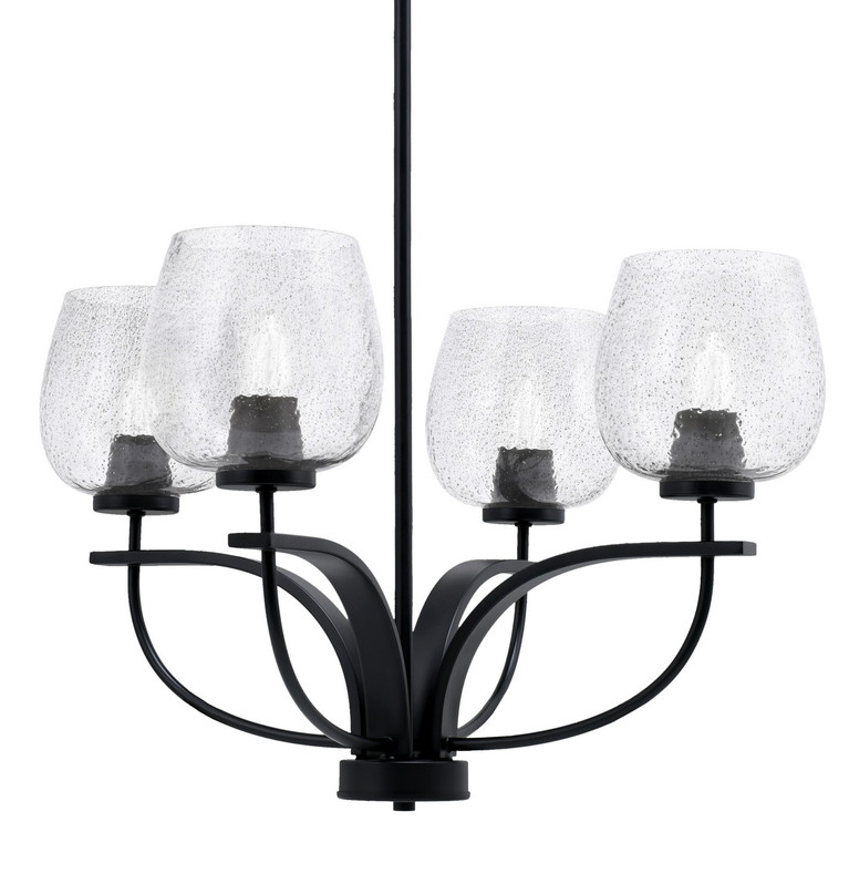 Toltec Lighting - 3904-MB-4812 - Four Light Chandelier - Cavella - Matte Black