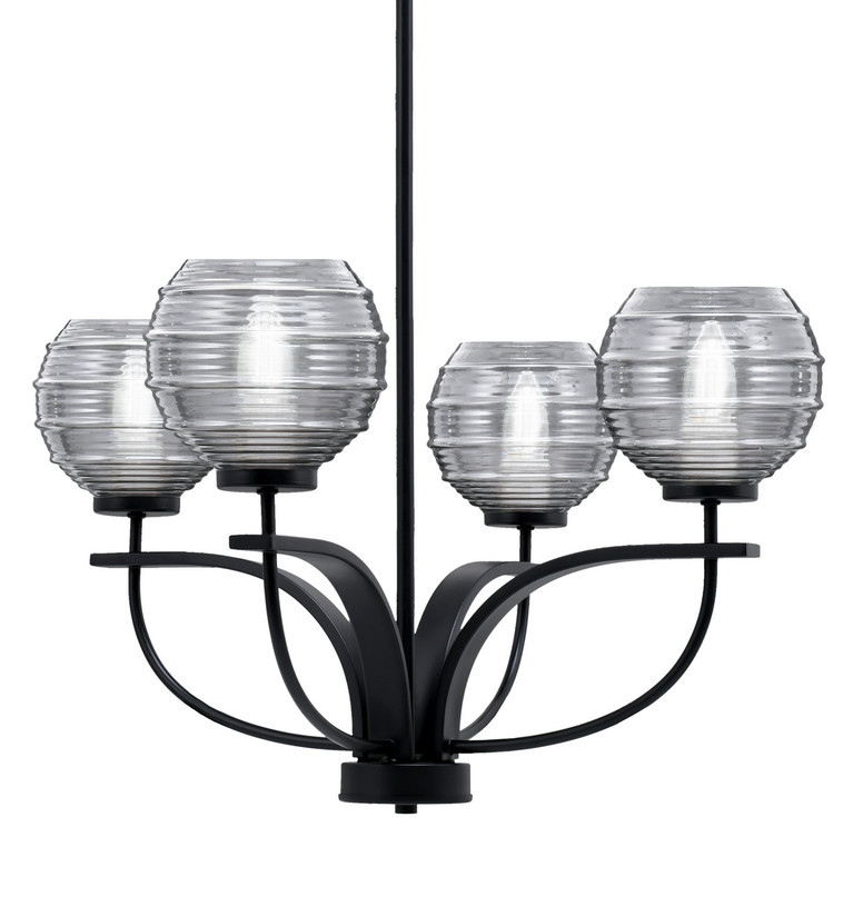Toltec Lighting - 3904-MB-5112 - Four Light Chandelier - Cavella - Matte Black
