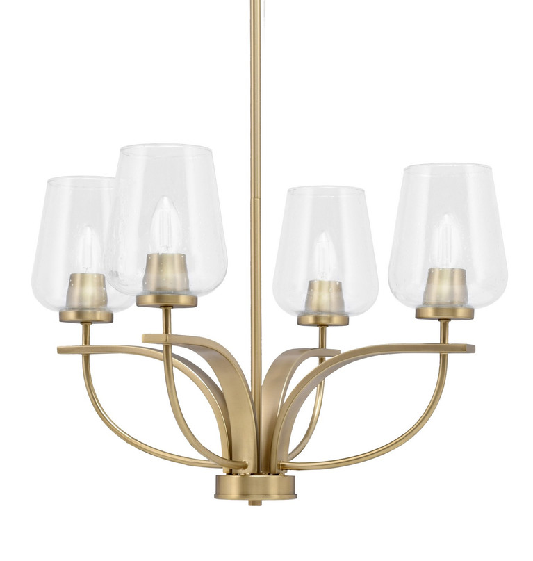 Toltec Lighting - 3904-NAB-210 - Four Light Chandelier - Cavella - New Age Brass