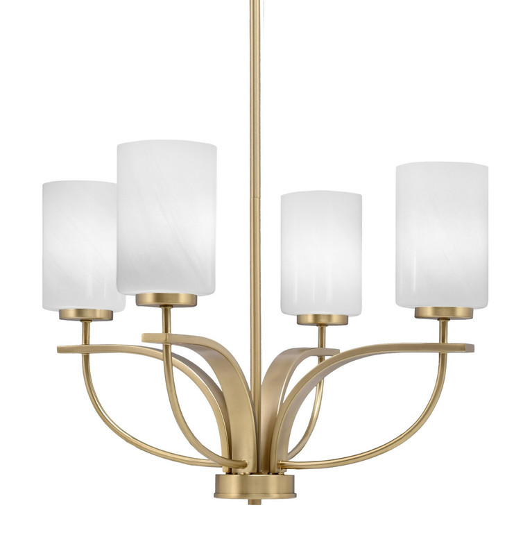 Toltec Lighting - 3904-NAB-3001 - Four Light Chandelier - Cavella - New Age Brass