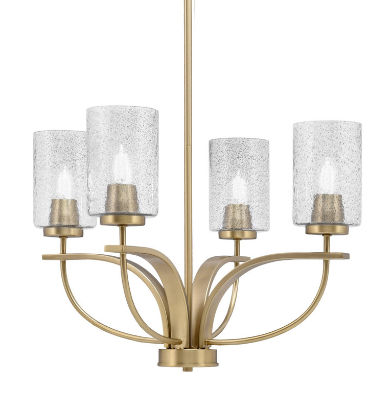 Toltec Lighting - 3904-NAB-3002 - Four Light Chandelier - Cavella - New Age Brass