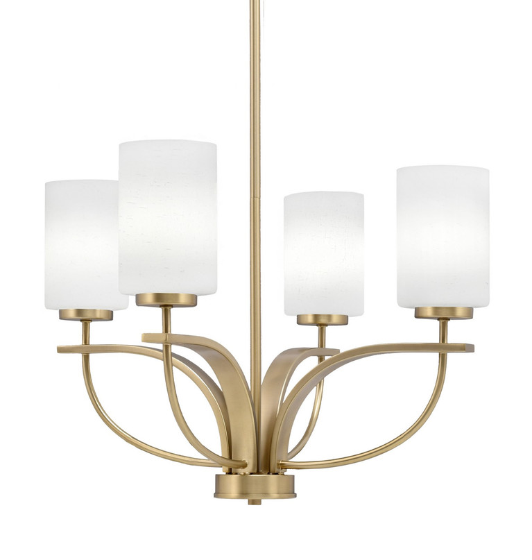 Toltec Lighting - 3904-NAB-310 - Four Light Chandelier - Cavella - New Age Brass