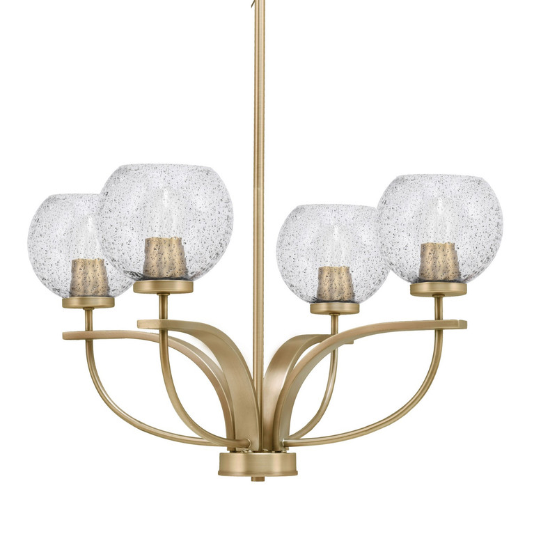 Toltec Lighting - 3904-NAB-4102 - Four Light Chandelier - Cavella - New Age Brass