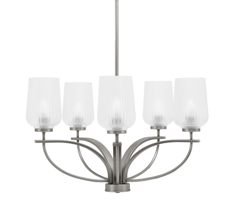 Toltec Lighting - 3905-GP-4250 - Five Light Chandelier - Cavella - Graphite