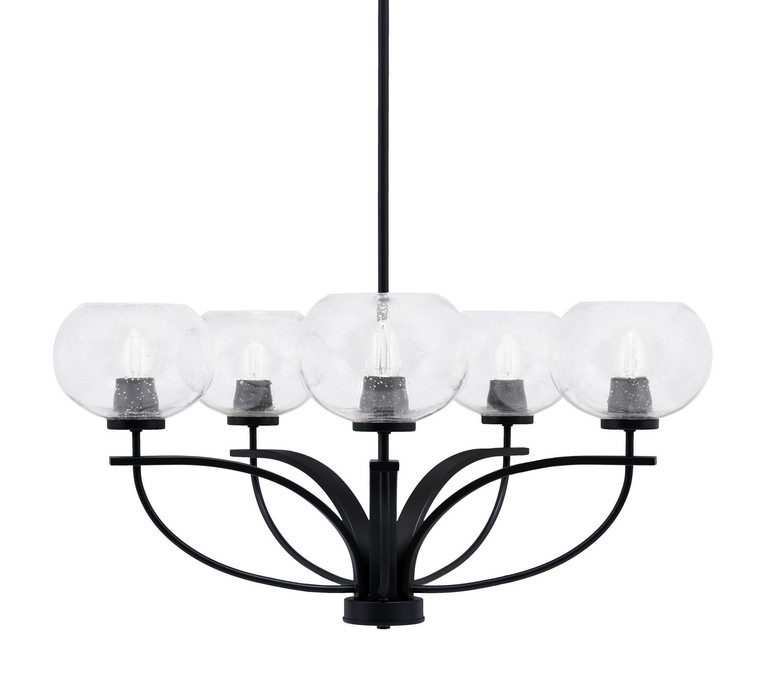 Toltec Lighting - 3905-MB-202 - Five Light Chandelier - Cavella - Matte Black