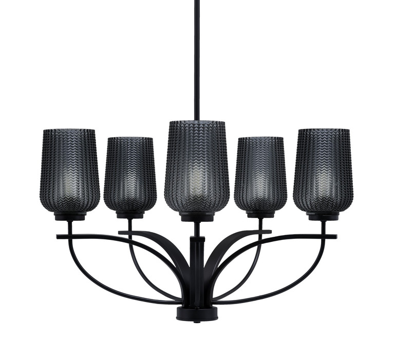 Toltec Lighting - 3905-MB-4252 - Five Light Chandelier - Cavella - Matte Black