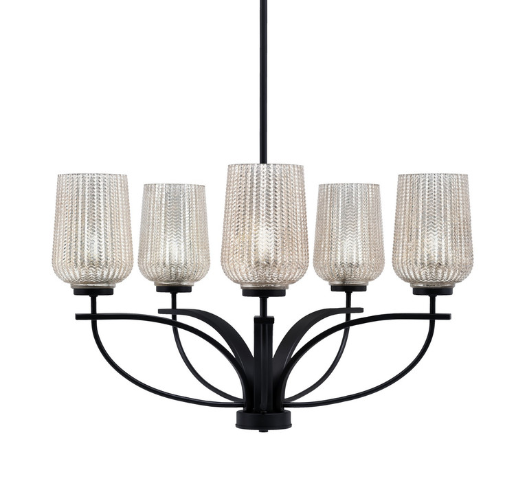 Toltec Lighting - 3905-MB-4253 - Five Light Chandelier - Cavella - Matte Black