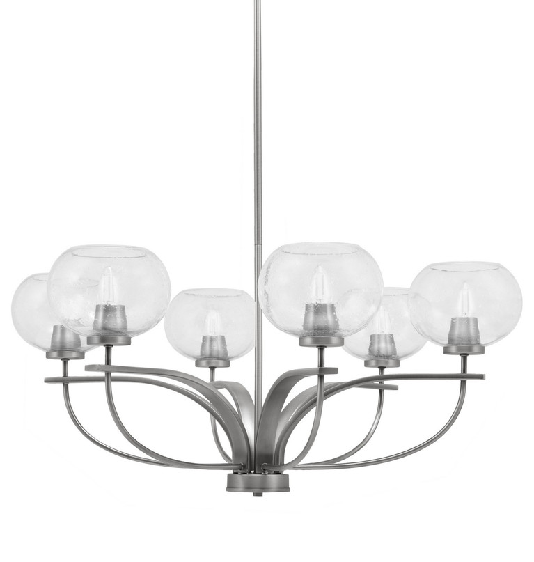 Toltec Lighting - 3906-GP-202 - Six Light Chandelier - Cavella - Graphite