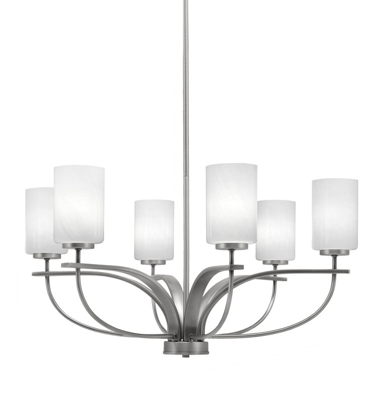 Toltec Lighting - 3906-GP-3001 - Six Light Chandelier - Cavella - Graphite