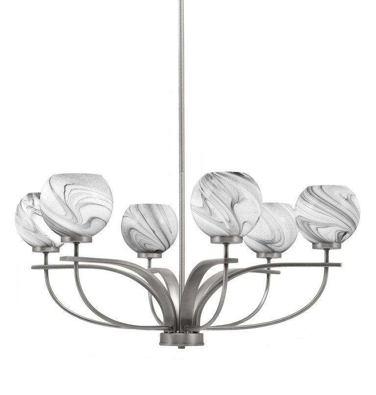 Toltec Lighting - 3906-GP-4109 - Six Light Chandelier - Cavella - Graphite