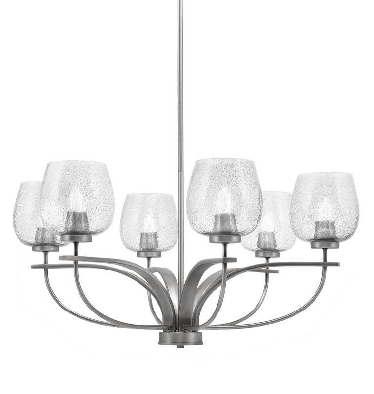 Toltec Lighting - 3906-GP-4812 - Six Light Chandelier - Cavella - Graphite