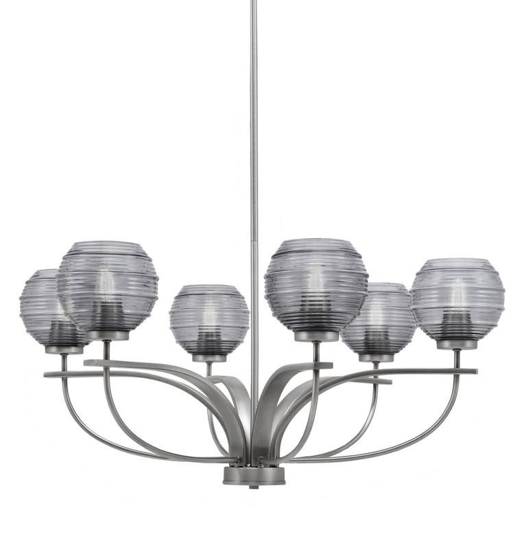 Toltec Lighting - 3906-GP-5112 - Six Light Chandelier - Cavella - Graphite